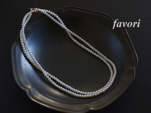 【再販】ベビー淡水パールロングネックレス 14Kgf（100㎝） 4枚目の画像