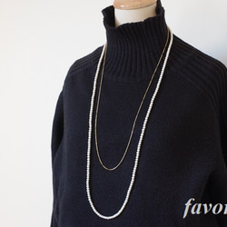 【再販】ベビー淡水パールロングネックレス 14Kgf（100㎝） 6枚目の画像