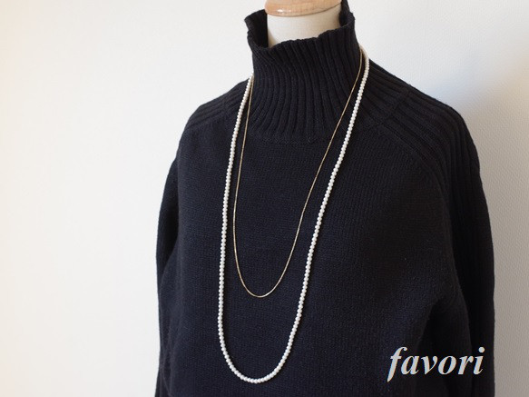 【再販】ベビー淡水パールロングネックレス 14Kgf（100㎝） 6枚目の画像