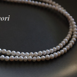 【再販】ベビー淡水パールロングネックレス 14Kgf（100㎝） 7枚目の画像