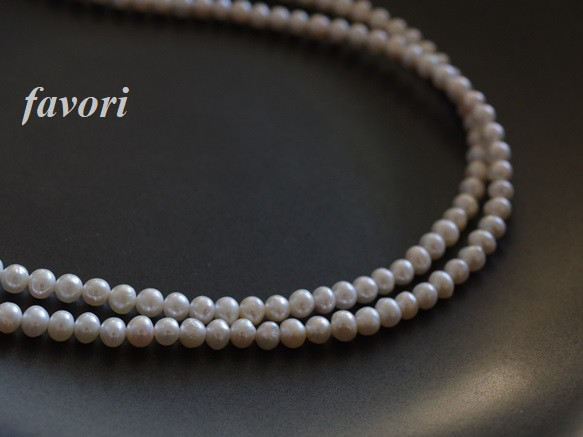 【再販】ベビー淡水パールロングネックレス 14Kgf（100㎝） 7枚目の画像