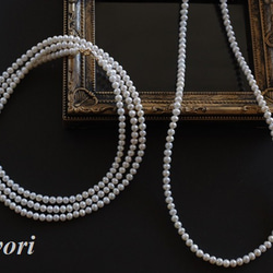 【再販】ベビー淡水パールロングネックレス 14Kgf（100㎝） 3枚目の画像