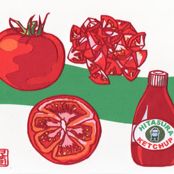 プリント・マルシェバッグ「完熟トマトの希望進路」Ｍサイズ 5枚目の画像