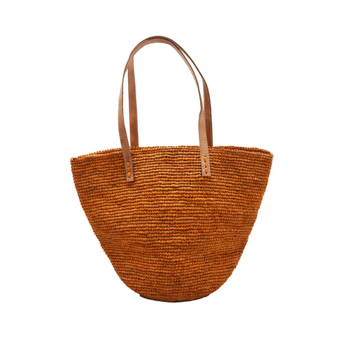 新品未使用】Made in マダガスカル ラフィアかごトートバッグ NORO