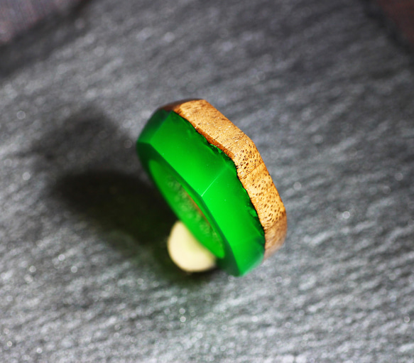 【送料無料】Wood Resin Ring/Forest ～ウッドレジンリング～ 5枚目の画像