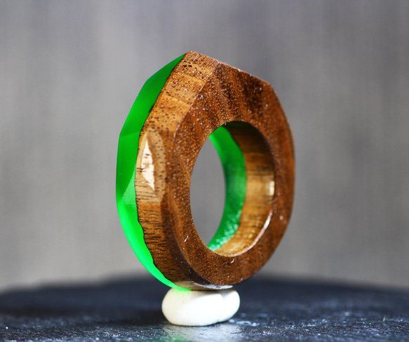 【送料無料】Wood Resin Ring/Forest ～ウッドレジンリング～ 4枚目の画像