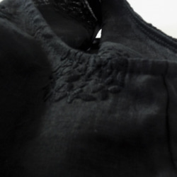 【春夏福袋】刺繡亞麻黑白上衣2件套 第6張的照片