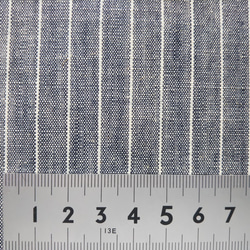 ファスナー仕様のコットンリネンのクッションカバー45cm角(ストライプ/アッシュネイビー)『Creema限定』 4枚目の画像
