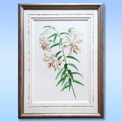 【絵画】ボタニカルアート　「カトレア」原画 Amazon.co.jp: 菅原如学『カトレア』日本画 静物画 花鳥画 洋蘭
