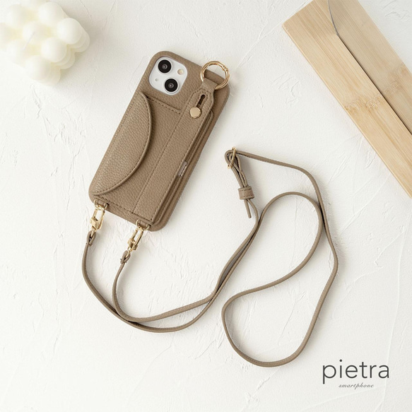 LOUVINI iPhone用ケース ベージュ ハートストラップ ライフスタイルブランド「R deco interiors」が、パリ発のスマホ