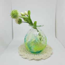 水のしずくの一輪挿し 瑠璃色 ガラス 長崎 瑠璃庵 一輪挿し・花瓶