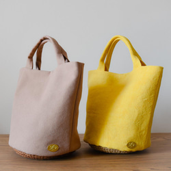 maru tote Linen【受注制作】丸底かごトート　リネン 8枚目の画像