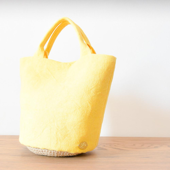 maru tote Linen【受注制作】丸底かごトート　リネン 1枚目の画像