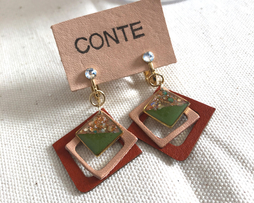 【LES CLEIAS】シルヴィ レジン イヤリング 04897bfc99346c72a65435116c14af