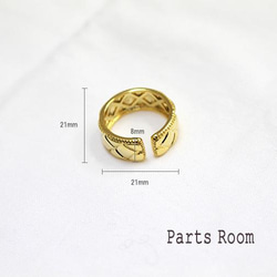 [2 件] 復古絎縫戒指 [銀色]-mt-3569 第3張的照片