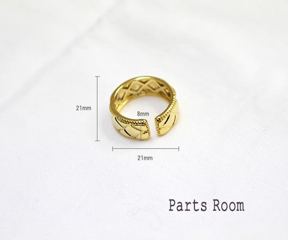 [2 件] 復古絎縫戒指 [銀色]-mt-3569 第3張的照片