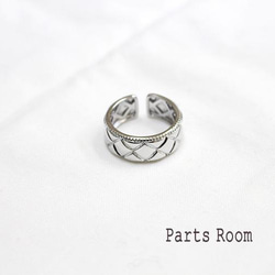 [2 件] 復古絎縫戒指 [銀色]-mt-3569 第5張的照片