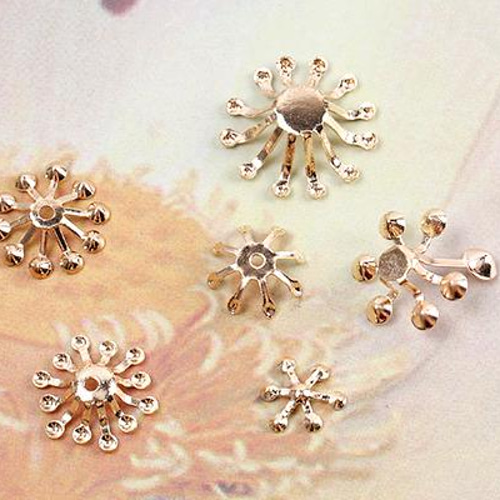 M9267-B 120個 花芯パーツ フラワー つまみ細工 中心パーツ ゴールド