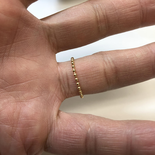 K18 1.5mmボールチェーン 丸玉 カット無し チェーンリング 18金 K18 1.5mmボールチェーン 丸玉 カット無し チェーンリング 18金