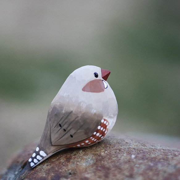 天然彫刻の置物 鳥 （受注制作】鳥好きさんへのプレゼント 置物 木彫り  