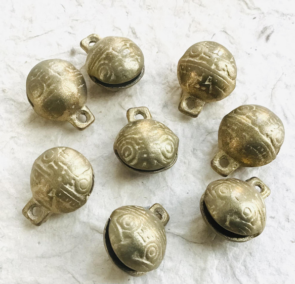 India　アンティーク　真鍮　鈴 1960's S S Sarnia Set of 6 Small Brass Bells Made in India