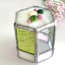 『Sweet night』桜と抹茶のケーキ　LEDキャンドルホルダー 4枚目の画像