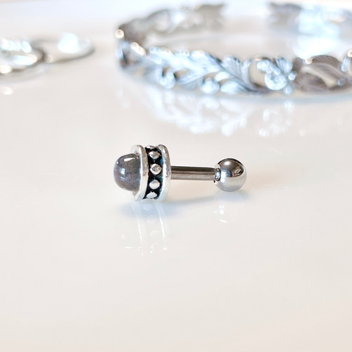 天然石 ジェンダーレスピアスシリーズ ラブラドライト ボディピアス