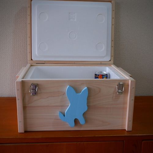 ひのき クーラーボックス わんちゃん撮影用ボックス おもちゃ箱