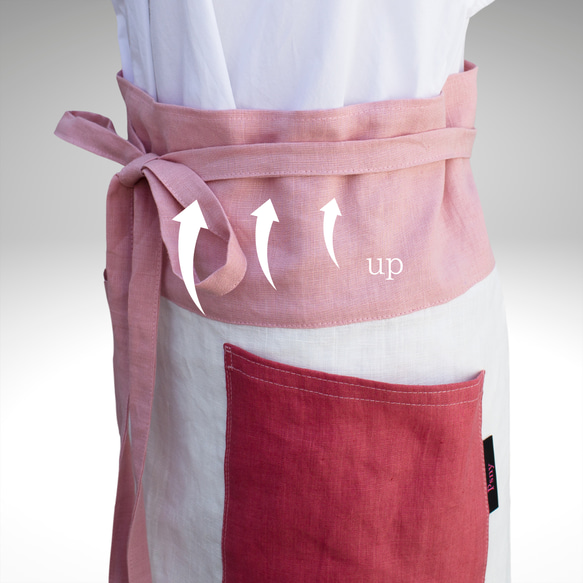 PSNY 3D 縫紉 3 色亞麻腰圍裙 長尺寸侍酒師圍裙 AP06 第4張的照片