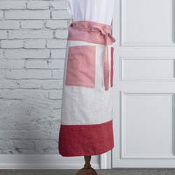 PSNY 3D 縫紉 3 色亞麻腰圍裙 長尺寸侍酒師圍裙 AP06 第3張的照片