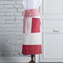 PSNY 3D 縫紉 3 色亞麻腰圍裙 長尺寸侍酒師圍裙 AP06 第1張的照片