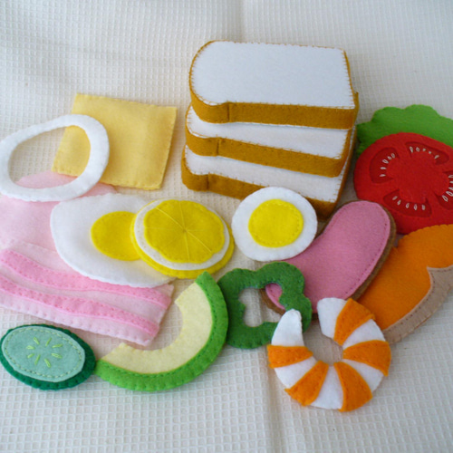 フェルトおままごと サンドイッチ フェルトおもちゃ ハンドメイド フェルトおままごと】フェルトで作るサンドイッチ～具材編