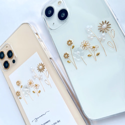 YN-15GD,【floret】,スマホケース　クリアケース　iPhone12 iPhone13, 6枚目の画像