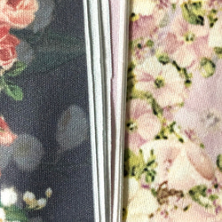 B品【薔薇とスズラン半襟】「ラベンダー&ミント」少し濃いめの春のささやき【カット難あり】 6枚目の画像