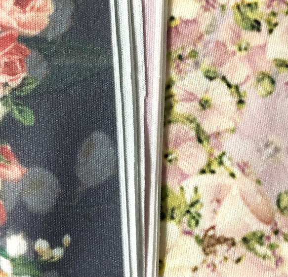 B品【薔薇とスズラン半襟】「ラベンダー&ミント」少し濃いめの春のささやき【カット難あり】 6枚目の画像