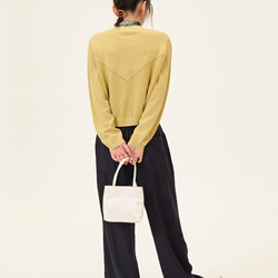 鏤空透氣棉麻針織開衫-姜黄色|針織衫|三色|春夏款|Sora-910 第15張的照片