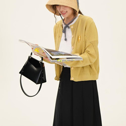 鏤空透氣棉麻針織開衫-姜黄色|針織衫|三色|春夏款|Sora-910 第6張的照片