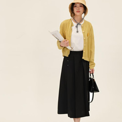 鏤空透氣棉麻針織開衫-姜黄色|針織衫|三色|春夏款|Sora-910 第10張的照片