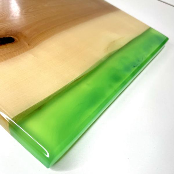 ウッドリバーテーブル サイドテーブル・グリーン 3枚目の画像