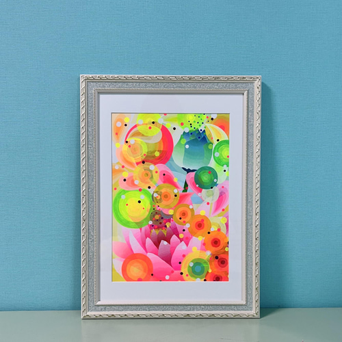 アクリル絵の具を使用した満月と鹿の描き方 / 初心者が簡単に絵