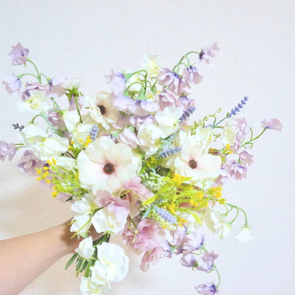 スイートピーのブーケ＆ブートニア 