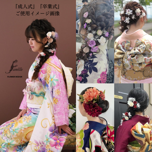 091.チュールとクリームホワイトローズのヘッドドレス・ショートヘア