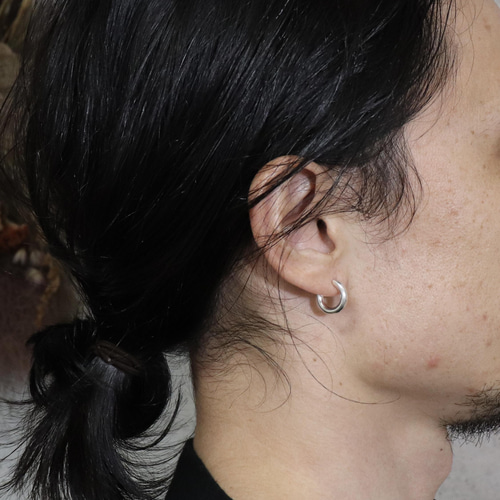 3.0 SS×つちめ×silver ×両耳用 】フープピアス つちめ メンズ