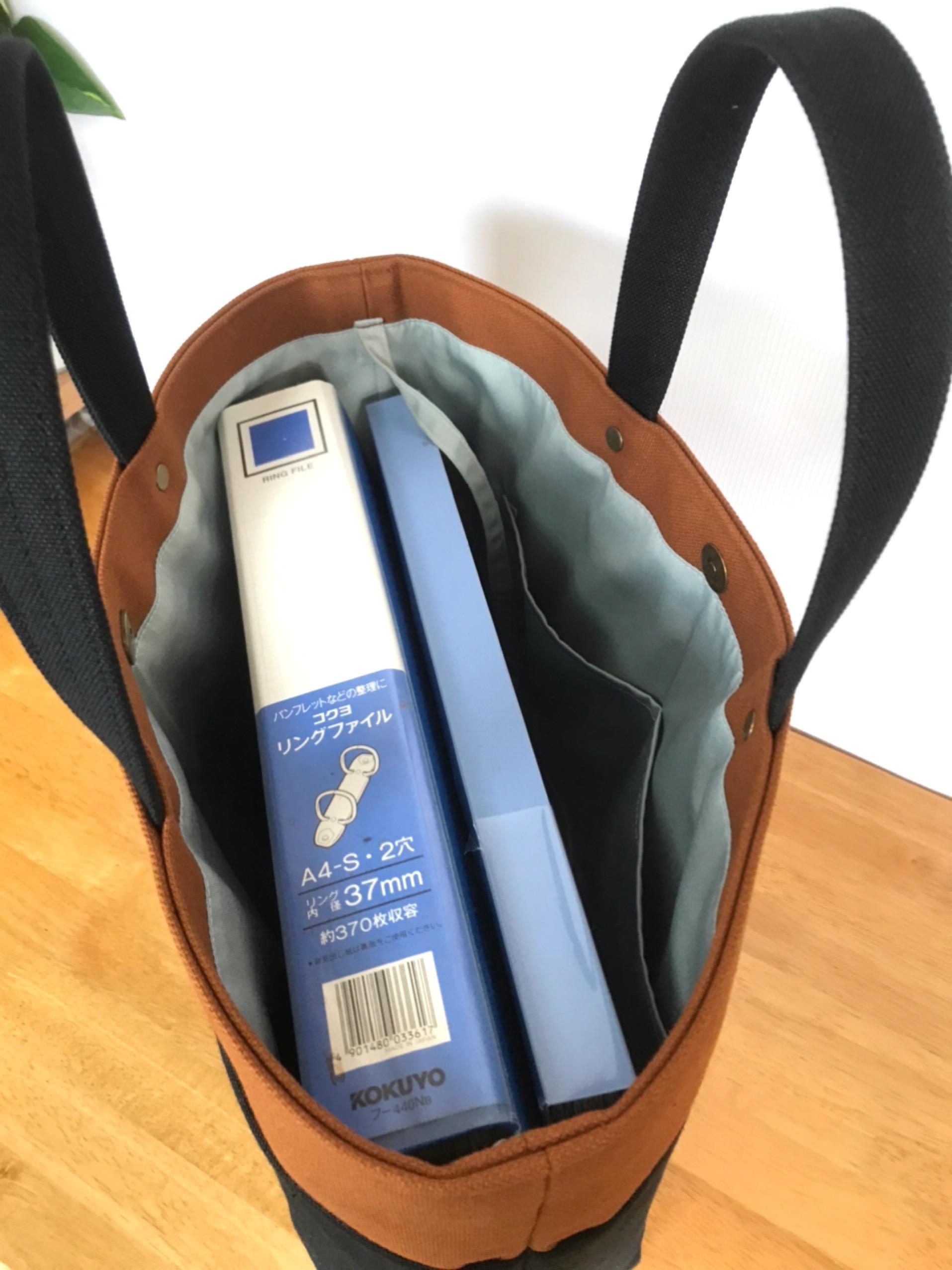 【受注製作】帆布トートバッグ（Lサイズ、黒＋キャメル）