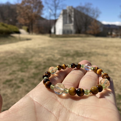 【大地の鼓動、金の煌めき◆豊かさ、繁栄の象徴】ルチルクォーツ　シトリン　イエロータイガーアイ　ペリドット　 3枚目の画像