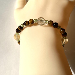 【大地の鼓動、金の煌めき◆豊かさ、繁栄の象徴】ルチルクォーツ　シトリン　イエロータイガーアイ　ペリドット　 5枚目の画像