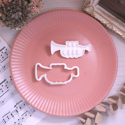 【楽器】トランペット・ホルン・トロンボーン・異形クッキー型・3点セット 4枚目の画像