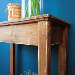 75cm B【木製スリムテーブル】花台/アンティーク/フラワースタンド/玄関テーブル 3枚目の画像
