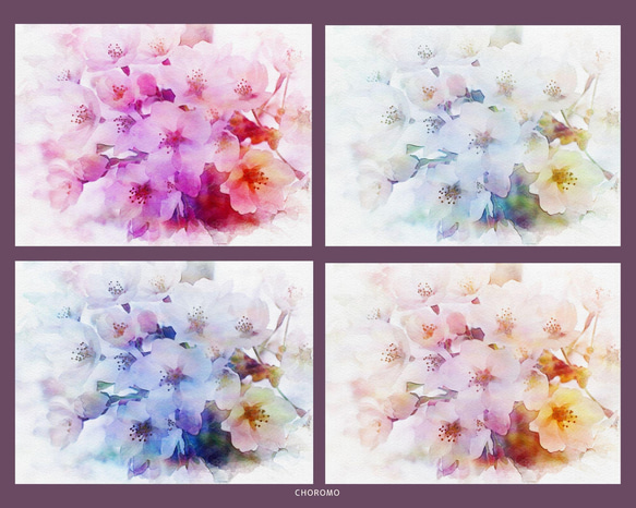桜 水彩画風 ポストカード ５枚組 3枚目の画像