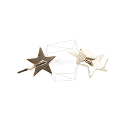 ERG-2005-G【2個入り】ダブルスターピアス,Double Star Earring Post 2枚目の画像